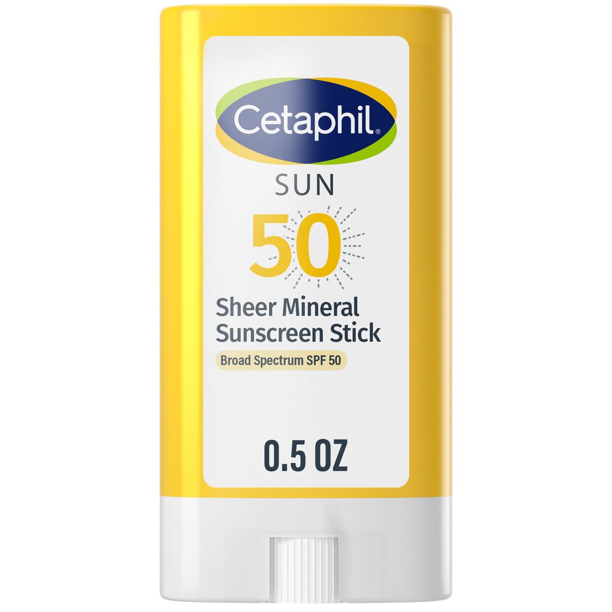 Cetaphil Sheer Mineral Face Sunscreen Stick - SPF 50 Reef Safe - Travel Size - 0.5oz