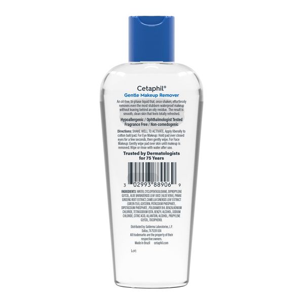 Cetaphil Gentle Makeup Remover Waterproof and Oil Free - 6oz