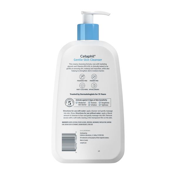 Cetaphil Gentle Face Wash Cleanser for Normal to Dry Skin - 16 fl oz