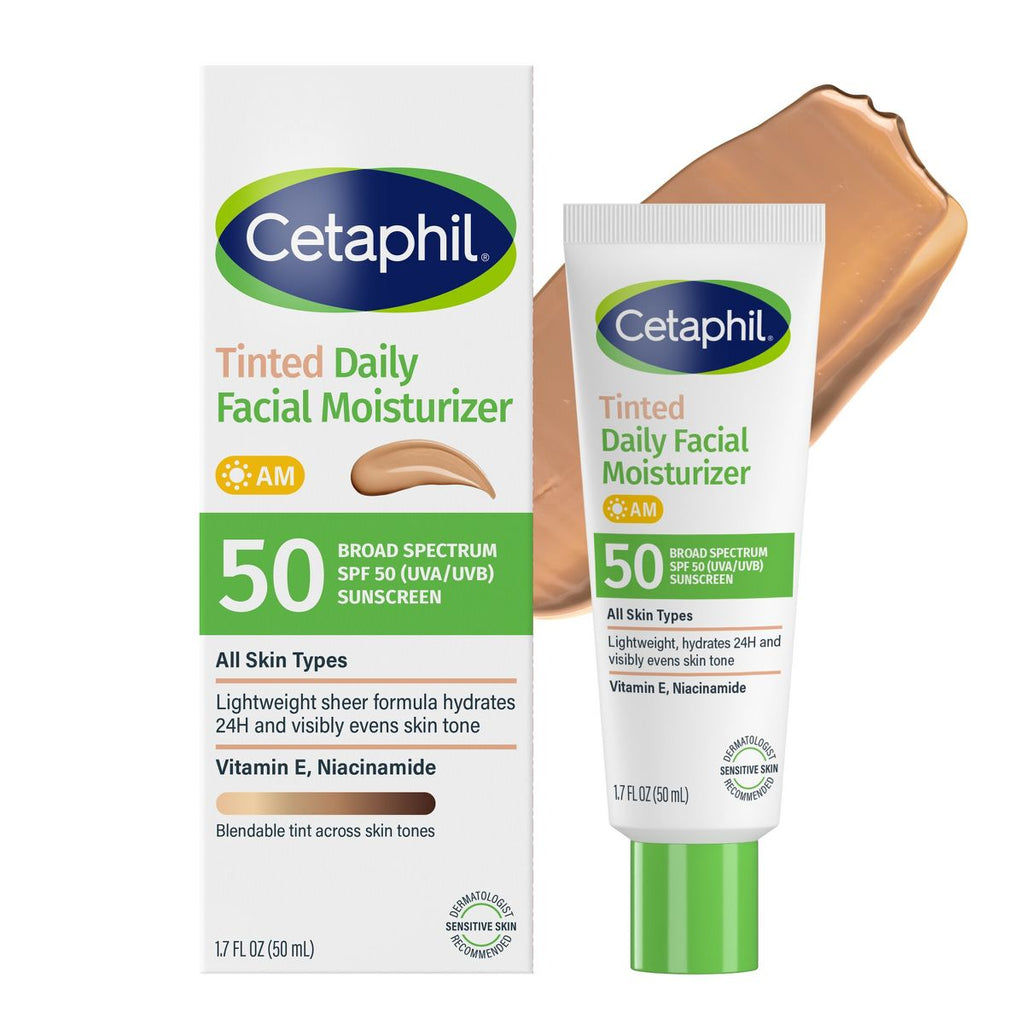 Cetaphil Daily Tinted Face Moisturizer with Vitamin E and Niacinamide - SPF 50 - Travel Size - 1.7 fl oz