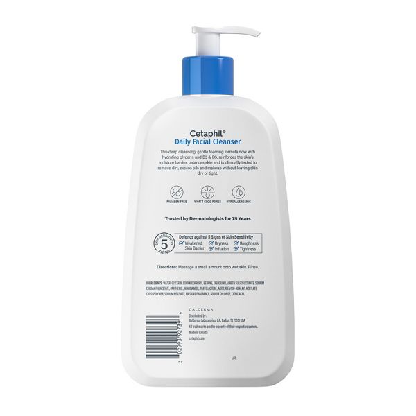 Cetaphil Daily Face Wash Cleanser for Normal to Oily Skin - 16 fl oz