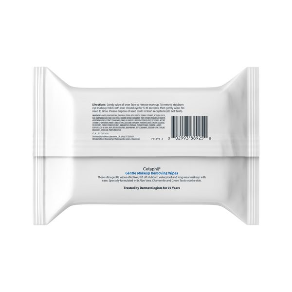Cetaphil Makeup Remover Face Wipes for All Skin Types - Unscented - 25ct