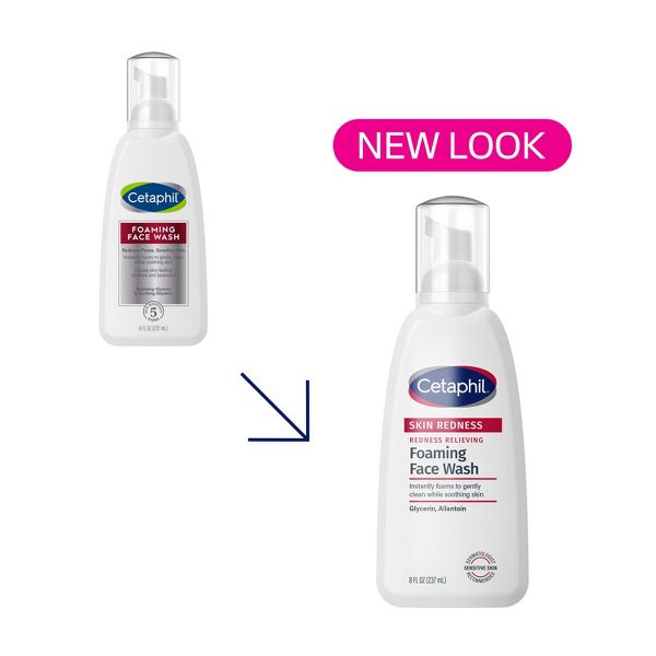 Cetaphil Foaming Face Wash, Facial Cleanser for Redness Prone Skin - 8 fl oz