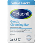 Cetaphil Gentle Cleansing Face and Body Bar Soap for Normal to Dry Skin - 3pk/4.5oz