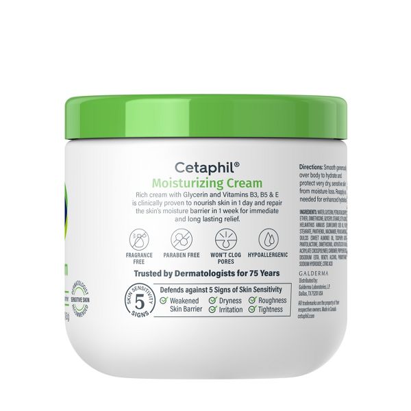 Cetaphil Moisturizing Face and Body Cream for Dry Skin - 16oz