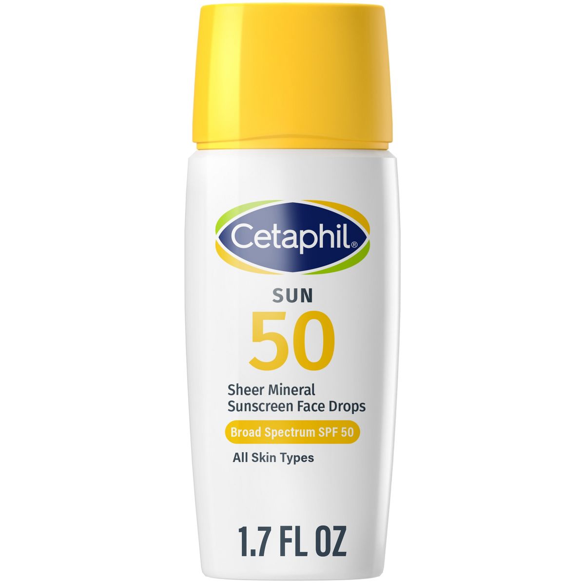 Cetaphil Sheer Mineral Face Sunscreen Moisturizer Drops Reef Safe- SPF 50 - Travel Size - 1.7 fl oz