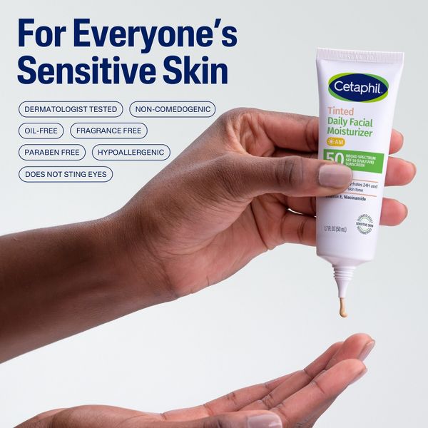 Cetaphil Daily Tinted Face Moisturizer with Vitamin E and Niacinamide - SPF 50 - Travel Size - 1.7 fl oz