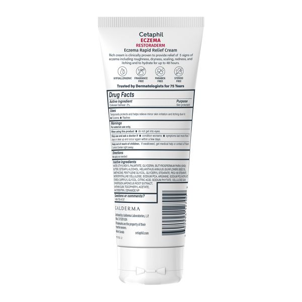 Cetaphil Restoraderm Flare-Up Eczema Relief Body Cream, 2% Colloidal Oatmeal - Unscented - 8oz