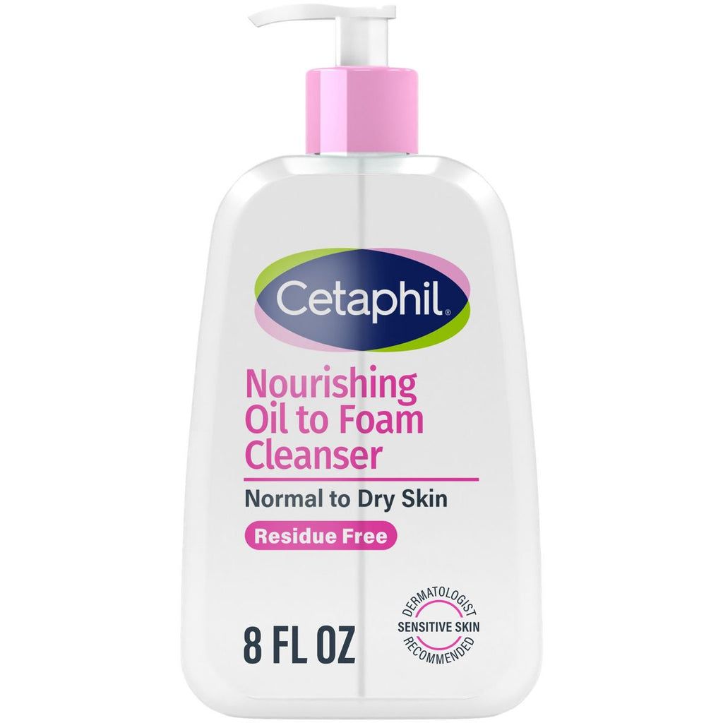 Cetaphil Nourishing Oil to Foam Face Wash Cleanser & Makeup Remover - 8 fl oz
