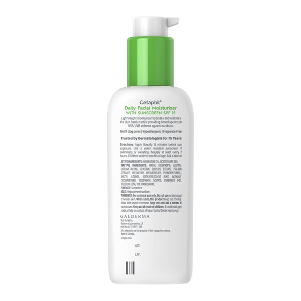 Cetaphil Daily Face Moisturizer Sunscreen Lotion - SPF 15 - Fragrance Free - 4 fl oz