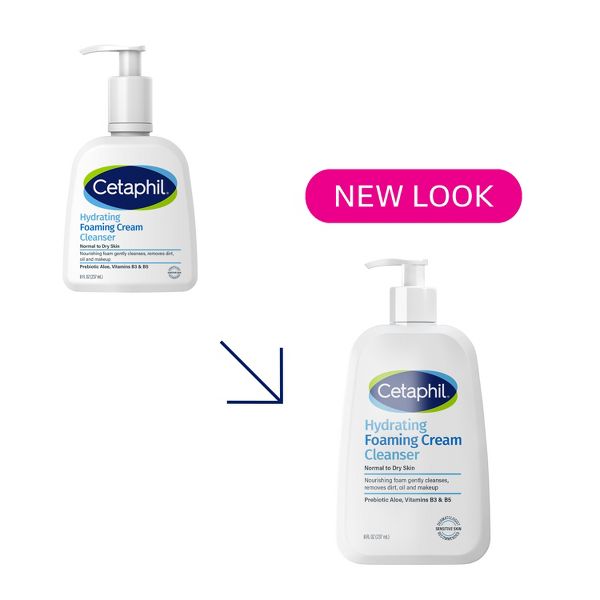 Cetaphil Hydrating Foaming Cream Facial Cleanser Face Wash with Niacinamide - 16oz